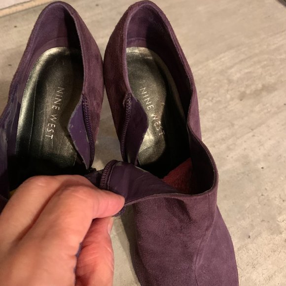 Nine West Purple Suede Booties Size 7 - Picture 12 of 12